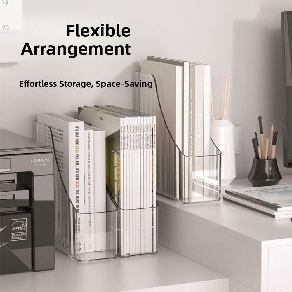 PET A4 Storage Filing Box Transparent Paper File Organizer Desktop Supplies