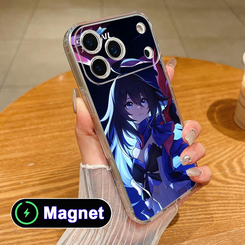 HSR Seele Прозрачный TPU Magsafe Чехол для Мобильного Телефона для iPhone 17 16 15 14 13 12 11 Air Pro Max Plus Mini Цветной Чехол