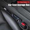 Автомобильный ящик для хранения для Tesla Model Y Model3, ящик для хранения с отсеком для сиденья, герметичный держатель для телефонных карт с защитой от падения, аксессуар для салона автомобиля