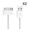 Lot 2 USB Cables [Compatible iPhone 4 - 4S - 3G - 3GS] White Charger 1 Meter [Phonillico®]