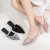 French Popular Thick Heel Sequined Bag Head Half Slippers Female Outer Wear Fairy Style Temperament Single Shoes 2025 Spring and Autumn New Models