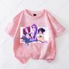 Каваий K-pop Футболка тай-дай Охотники на демонов Топы с коротким рукавом для девочек Футболки с принтом Руми Мира Зои Летняя детская одежда