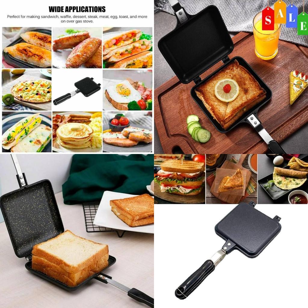 Прочная алюминиевая газовая плита Сэндвич-тостер Двусторонняя антипригарная