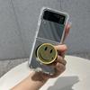 Luxury Makeup Mirror Crystal Bead Hand Chain Phone Case For Samsung Galaxy Zflip 4 Zflip3 Zflip 5g Smile Face Bracket Cover Capa
