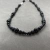 Elegant Black Agate Beaded Bracelet & Necklace: European-American Style, High-End Design, Light Luxury, Cool Temperament