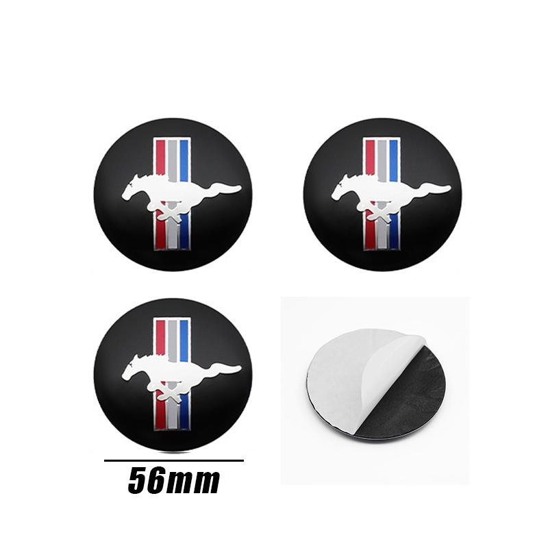 4Pcs 56mm Car Wheel Center Hub Caps Sticker Decals Accessory For Ford Fiesta Ranger Focus Kuga Mustang S-MAX Transit Mondeo Esco