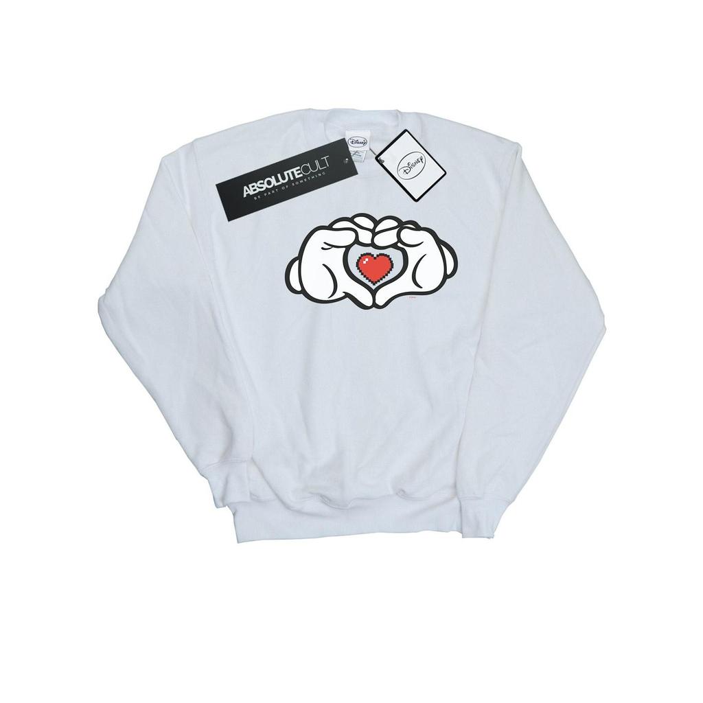 Disney Mens Mickey Mouse Heart Hands Sweatshirt