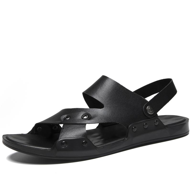 Zapatillas Verano Hombre Calzado сандалии для мужчин из натуральной кожи, мужская обувь 2022, роскошные сандалии для рыбалки, черная летняя мужская обувь