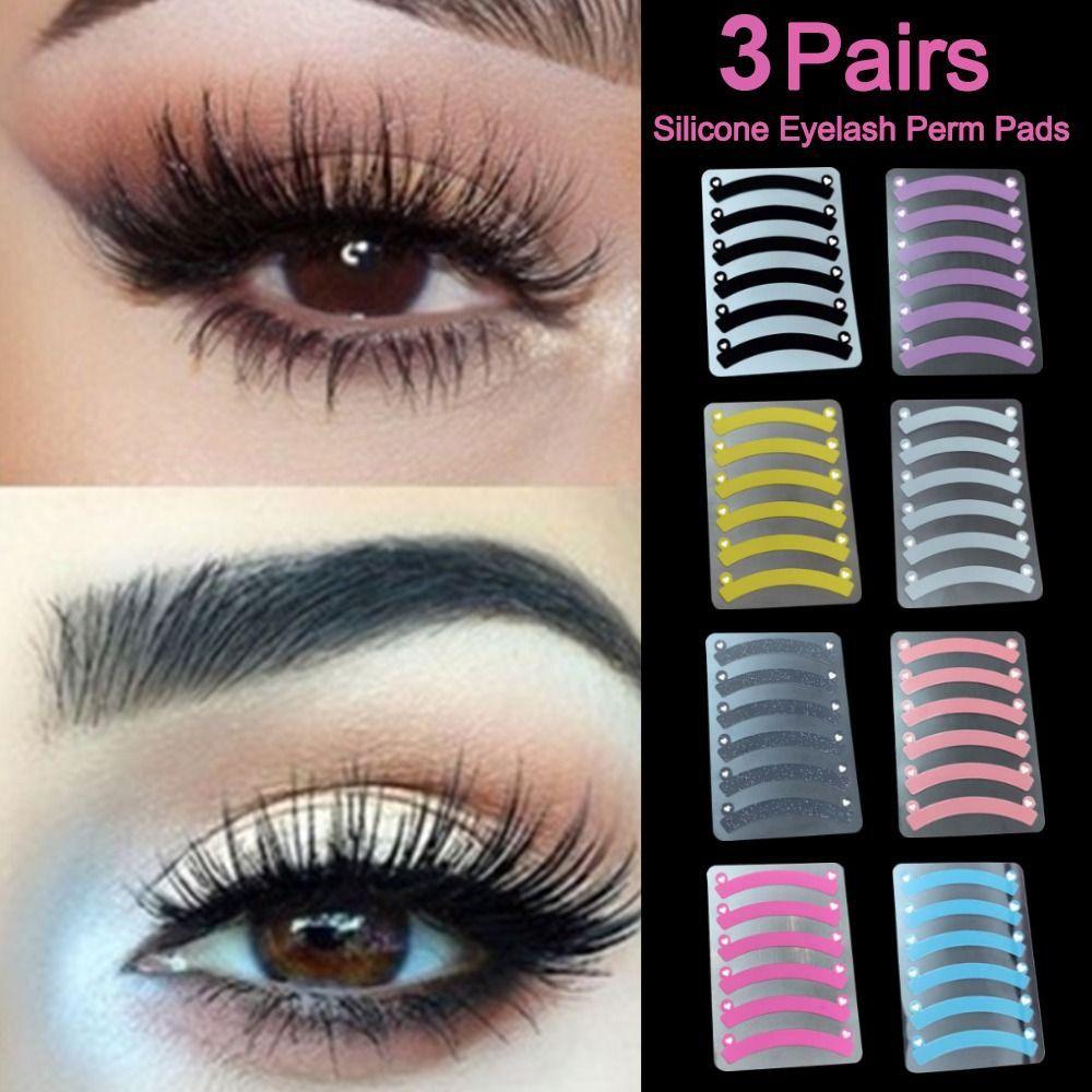 3Pairs Reusable Silicone Eyelash Perm Pads Applicator Tools Eyelash Lifting Shield  for Women