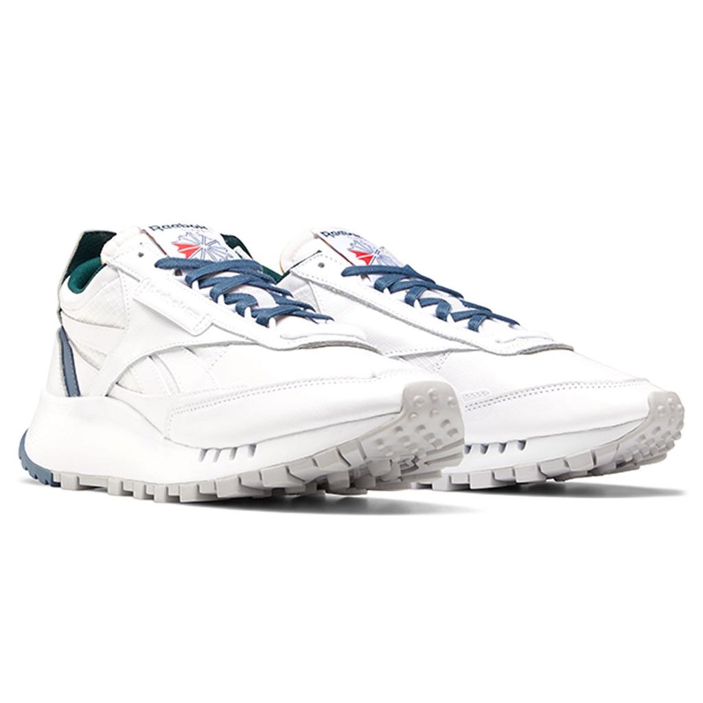 Reebok Классические кожаные кроссовки Legacy White Brave Blue унисекс лесно-зеленые FY7553