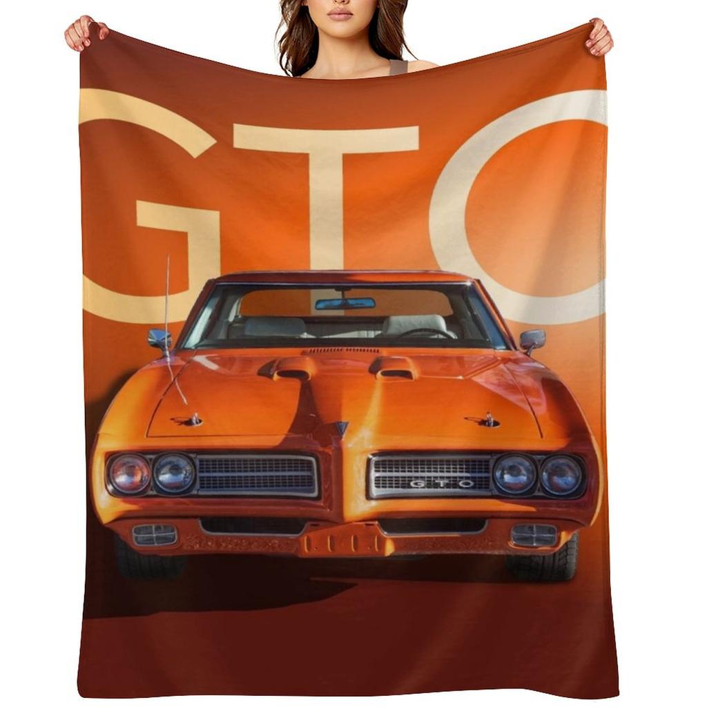 1969 Orange GTO Throw Blanket Bed covers Soft Beds Nap Polar Blankets