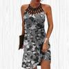Летнее модное сексуальное платье без рукавов, мягкое повседневное платье с 3D камуфляжным принтом, платье на бретельках без рукавов, летнее платье на подтяжках