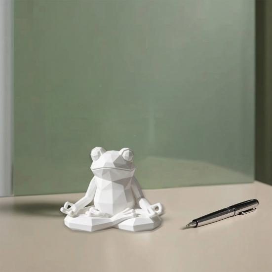 Скульптура Лягушки Йоги, 3D-печатная фигурка медитирующей лягушки, Граненый лягушонок в позе медитации, Статуэтка для стола, полки, комнаты, Дзен-декор