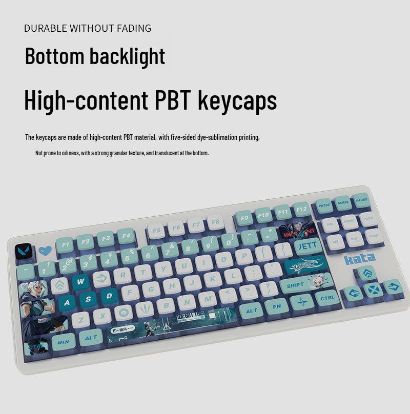 Jiefeng Профиль SA 125 клавиш PBT Сублимированные полупрозрачные колпачки для механических клавиатур