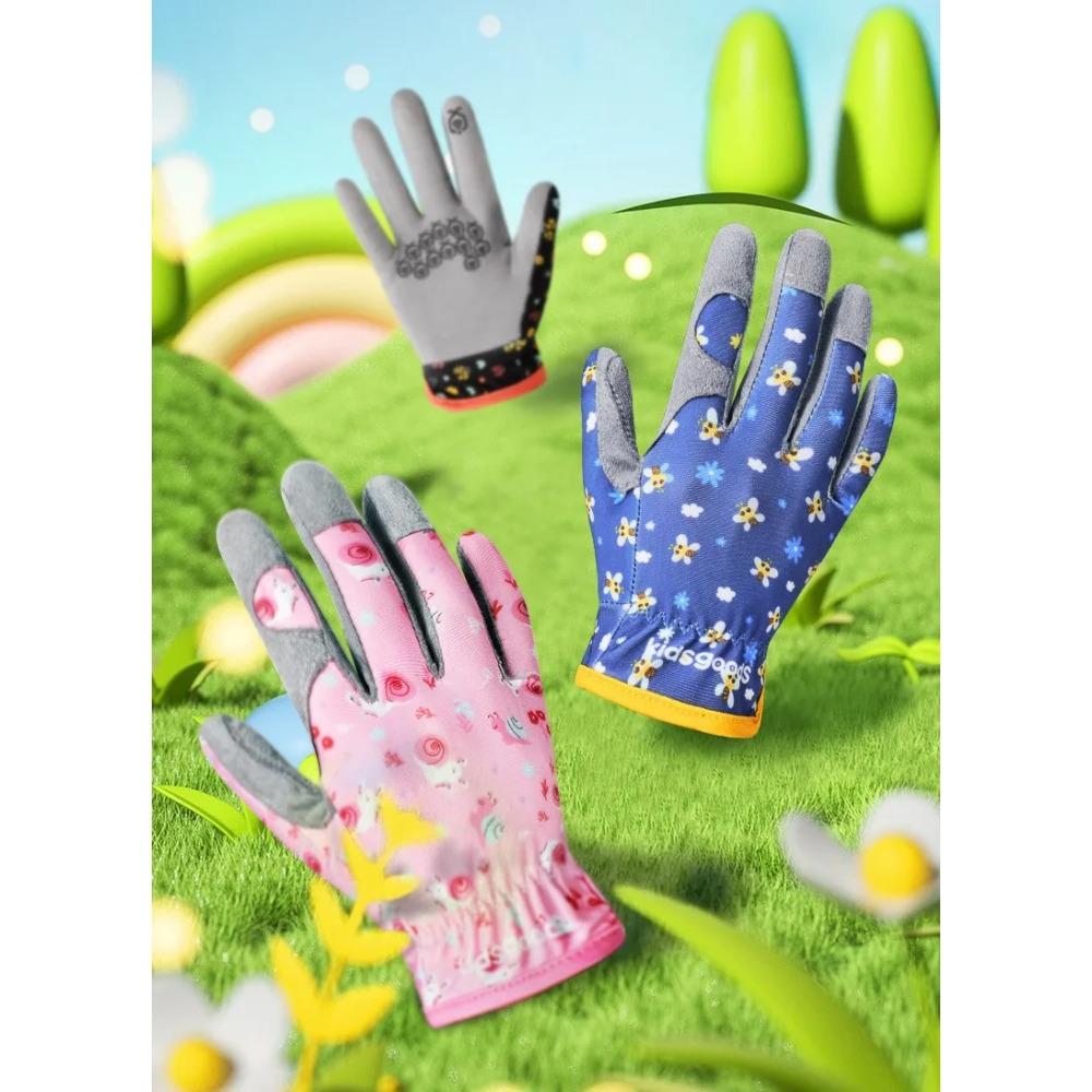 Outdoor Ice Silk Sun Protection Children Hanging Bar Gloves Kids Cycling Sports Gloves Anti-slip Gloves for Boys Girls 6-10Y