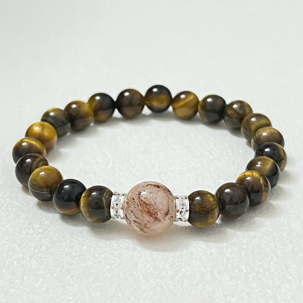 Tiger Eye Stone Beaded Bracelets for Women 8mm Round Beads Semi-Precious Gemstones Bangle DIY Jewelry Gifts