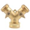 Garden Hose Splitter 2Way AllBrass Heavy Duty Simple Operation Outlet Splitter for NPT 34 Garden