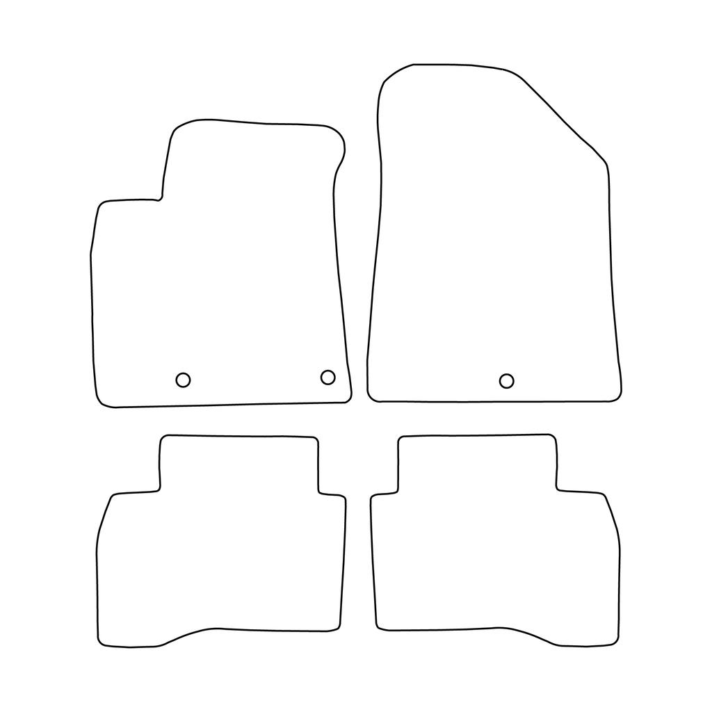 [Blm]Ki028 Black - Set Of Velour Floor Mats To Fit Kia Niro 2016-2022 - Black Trim