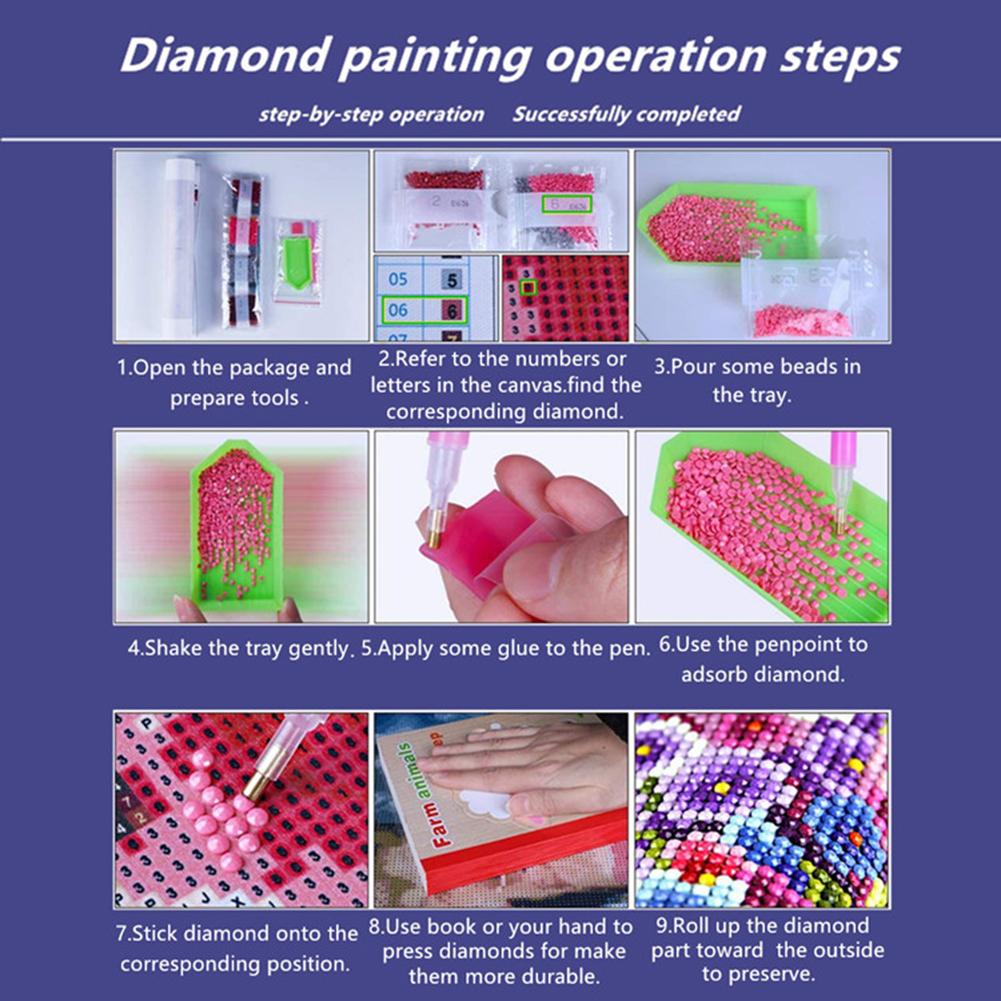 30x40cm Oil Canvas Diy 5D Material Kit Elephant-shaped Pattern Full Rhinestone Embroidery Home Decoration