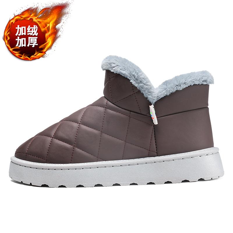 Хлопковые ботинки мужские новые зимние ботинки мужские утепленные ворсистые теплые универсальные короткие ботинки на толстой подошве нескользящие пушистые ботинки