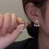 Exaggerated Hollow Metal Pearl Flower Earrings for Women able Simple Daily Accessories Party Jewelry Birthday Gifts