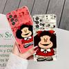 Прозрачный чехол для Samsung Galaxy A57 A37 A56 5G A36 Чехлы A55 A54 A35 A26 A07 A17 A16 A06 A34 A15 Мягкая обложка Мафальда Мультяшная девушка