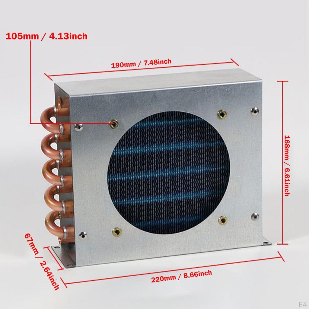 Конденсатор для холодильника Компактный алюминиевый оребренный Маленький радиатор с воздушным охлаждением Водяное охлаждение