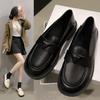 Soft Sole Soft Surface Single Shoes Women's Black Large Size Loafers Summer New Round Head Low Heel British Style Small Leather Shoes