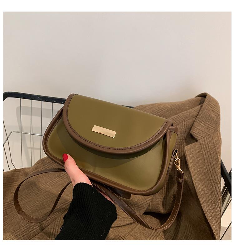 Женская сумка текстурированная сумочка 2025 осень новая простая маленькая квадратная сумка модная однотонная на плечо кроссбоди