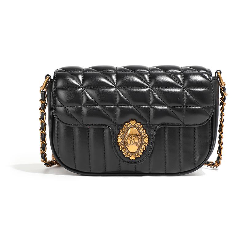 2024 New High-End Summer Versatile Crossbody Small Square Bag, Vintage Single-Shoulder Crossbody Quilted Chain Small Square Bag