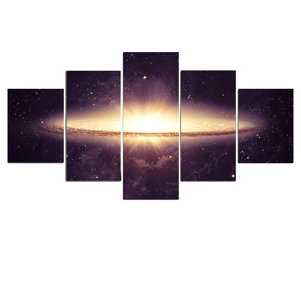 5 панелей планета Вселенная космические картины холст картины звездное небо постер принты Земля Луна фотографии для гостиной домашний декор