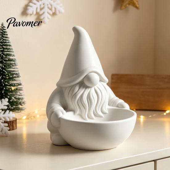 Декоративная конфетница, 3D-печатная миска-гном, Скандинавская безликая миска, Орнамент-гном, Настольная ключница для Рождественского многоярусного подноса, Каминной полки, Стола