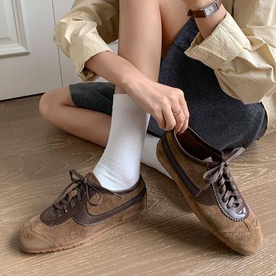 Новые удобные модные одинарные туфли из коровьей кожи женские на все сезоны из овчины одинарные туфли на низком каблуке нескользящая подошва из говяжьей кожи мягкая подошва на шнуровке большого размера