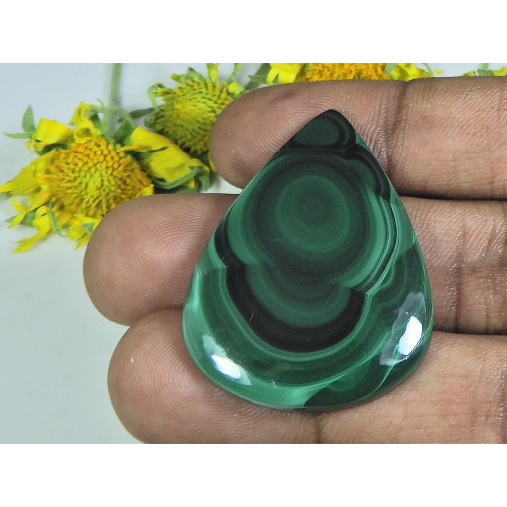 AA++ натуральный зеленый малахит груша кабошон россыпью драгоценный камень 30X40X04MM 66Cts. Д-35