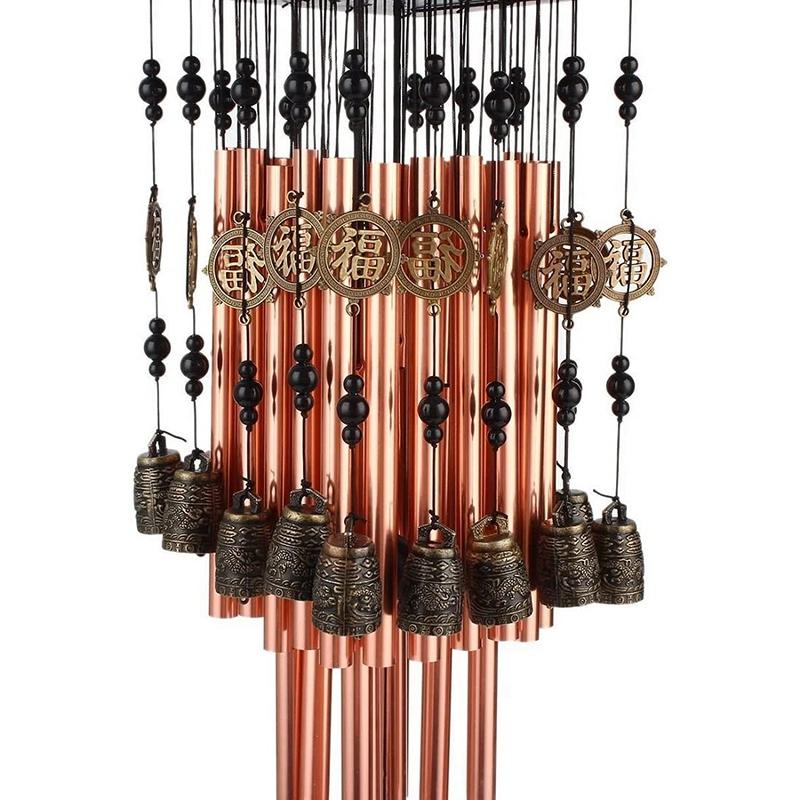 Outdoor Indoor Metalen Buis Wind Chime Met Koperen Bel Grote Windchimes Voor Patio Tuin Terras Decoratie 80Cm Premium