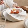 White Ceramic Dining Plate Creative Dinner Steak Plate Hotel Restaurant Main Course Dessert Plate Home Kitchen Tableware