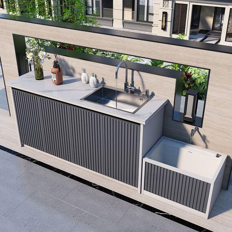 Комбинированная раковина и мойка для швабр из алюминиевого сплава для улицы