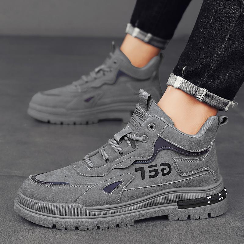 Autumn and Winter New Men's High-top Thick-soled Martin Boots Casual Leather Surface Retro Short Boots Tooling Outdoor Men's Shoes