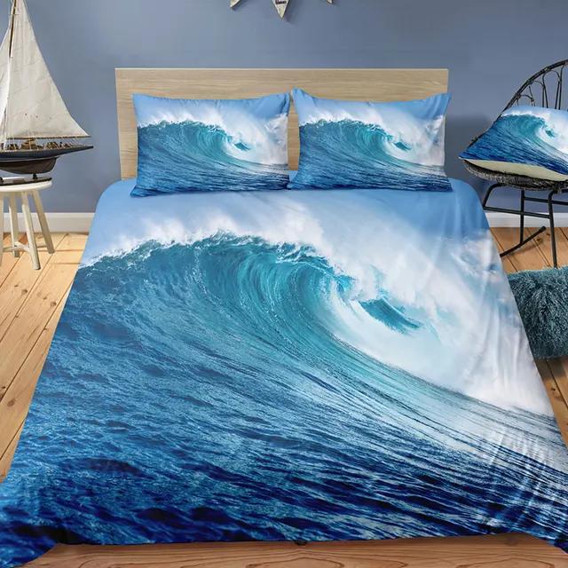 Beautiful Ocean Bedding Set 3D Digital Printing Beach Coconut Grove Duvet Cover Set Summer Bedroom Quilt Cover Pillowcase