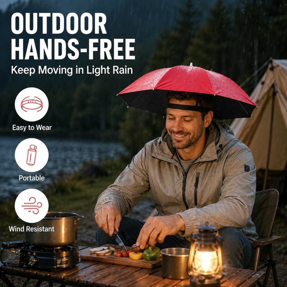 Зонт-шляпа Hands Free, складной, водонепроницаемый, головной козырек от солнца для рыбалки, садоводства, пеших прогулок, путешествий и использования в дождливую погоду