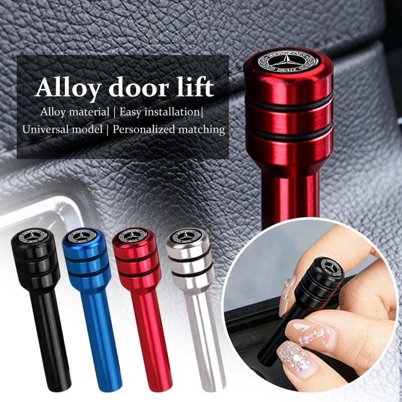 For Benz 2/4Pcs Car Safety Door Lock Pins Aluminum Door Lock Buckle Cover AMG CLA CLS C180 C200 W204 W205 Exclusive A C E R V o4