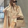 Imitation Cashmere Scarf Women's Autumn and Winter Thickened Fringed Shawl Dual-purpose Warm Scarf