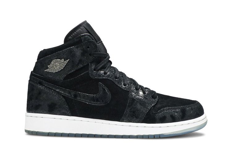 Kids' Sneakers Jordan 1 Retro High Heiress Black Suede (GS) Black/Black-White-Gym Red