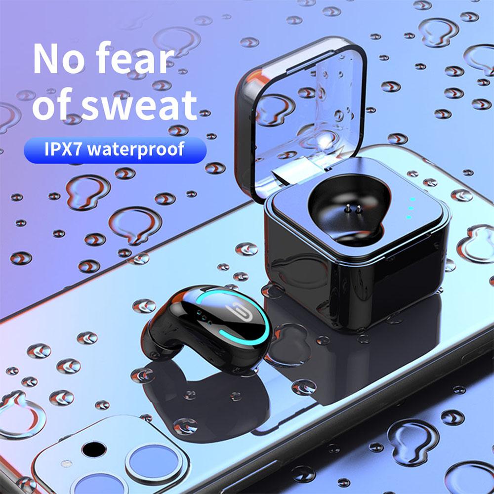 VAORLO Mini Single Bluetooth Earphone IN-Ear Invisible Hifi Music Wireless Earbuds Noise Cancel Headset With Charging Box For Smart Phone