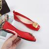 Flats Shoes Women New Fashion Square Headed Single Shoes for Women's Comfortable Soft Sole Flat Sole Women's Shoes Large 44
