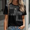 Летняя женская футболка с коротким рукавом и круглым вырезом, с узором из 3D-элементов, свободная, дышащая, из легкой ткани
