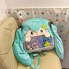Miku Plush Hatsune Backpack Schoolbag Cartoon Single Shoulder Bag Crossbody