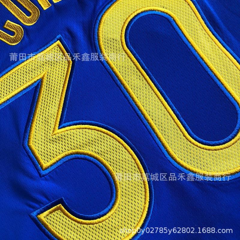 Mens Basketball Jersey Stephen Curry 30 Retro Style Cotton Uniform Blue White
