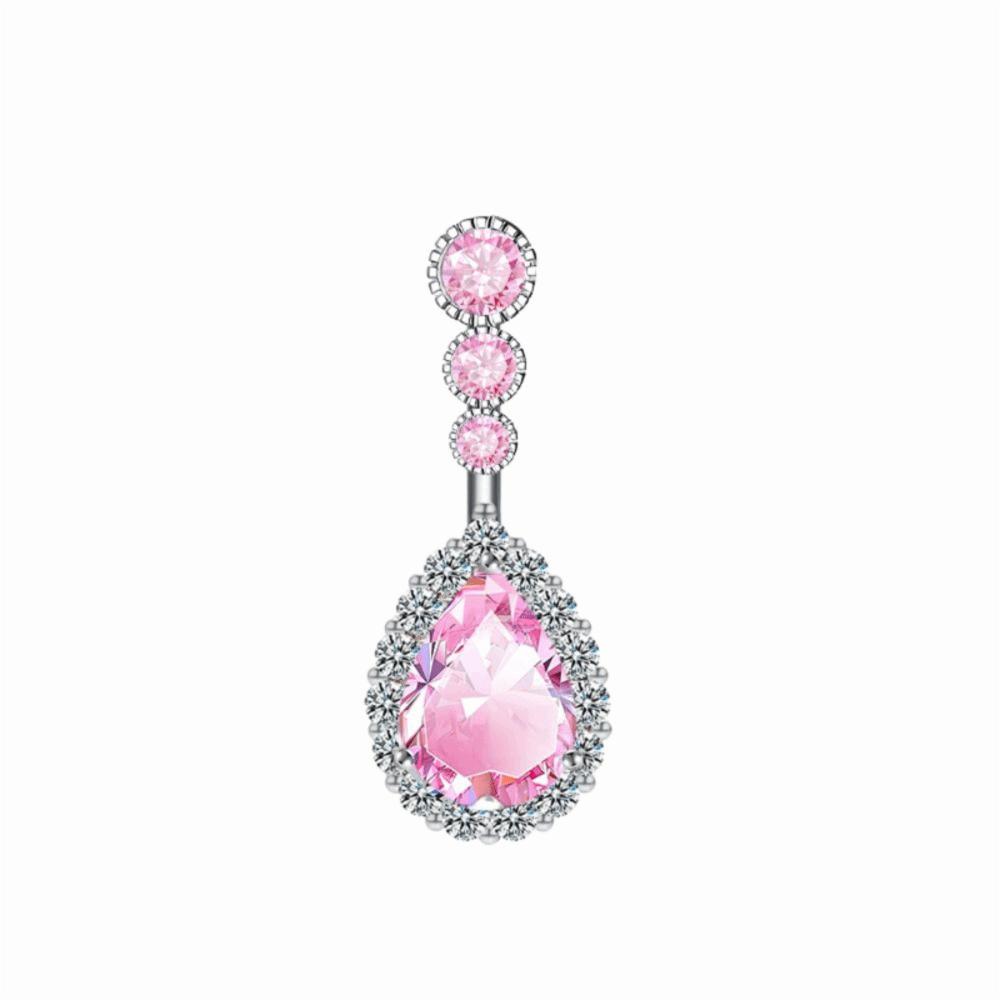 Copper Zircon Belly Button Ring Long Dangled Body Jewelry Sexy Stainless Steel Navel Piercing  Men