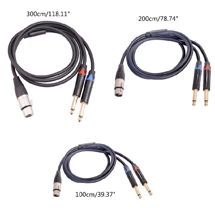 3-контактный XLR-разъем (мама) на двойной 6,35 мм (1/4") TS Mono Микрофонный патч-кабель для динамика